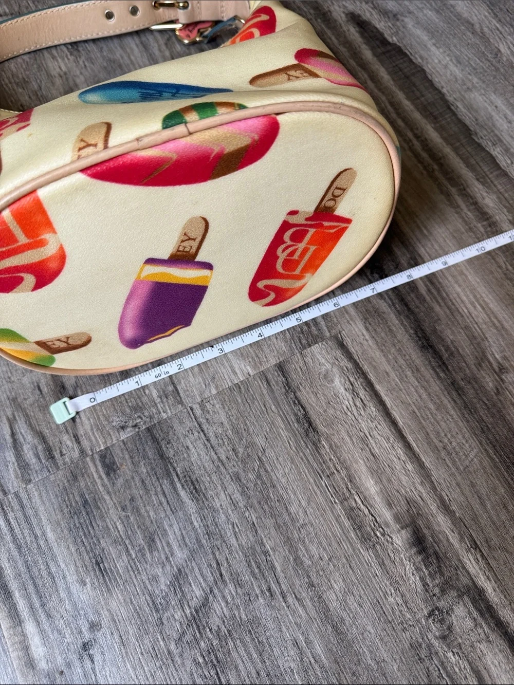 Dooney & Bourke Cream Shoulder Bag with Multicolor Popsicle Print - Picture 2 of 7